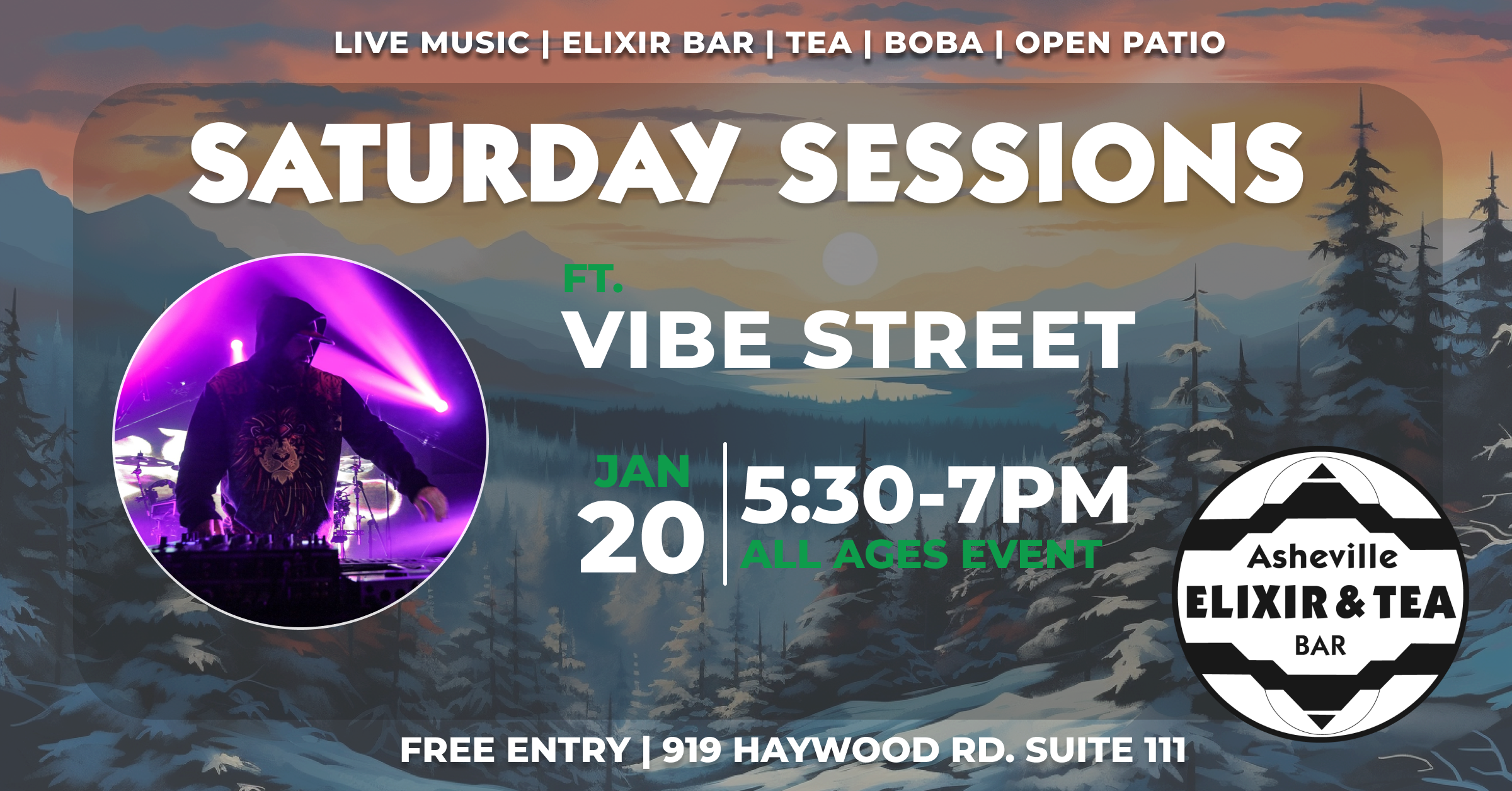 Saturday Sessions featuring Vibe Street at Asheville Dispensary